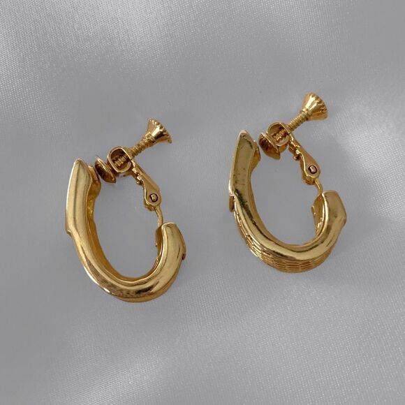 Napier Gold Hoop Earrings - Picture 2 of 6
